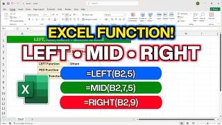 MS Excel - LEFT, MID and RIGHT Function | LEFT, MID and RIGHT Formula in Excel