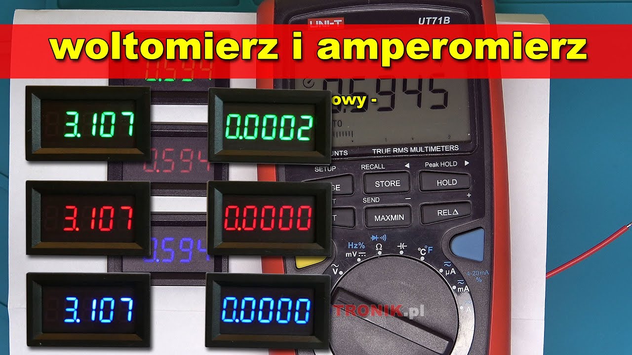 Amperomierz panelowy LED 0-3,0000A DC rozdzielczośc 0,1mA CZERWONY