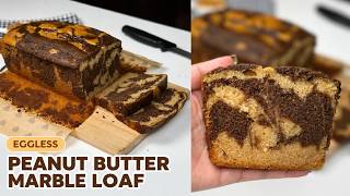 Eggless Marble Peanut Butter Loaf Cake | Soft & Moist screenshot 4