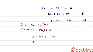There are two numbers such that the sum of twice\r\nthe first number and thrice the second numbe...