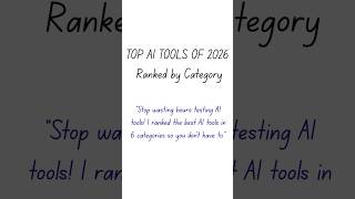TOP AI TOOLS OF 2026  Ranked by Category #aitools #chatgpt  #aiforstudents #chatgptprompts