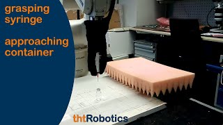 Adaptive Robotic Gripper. Preparing a medicine (injection)