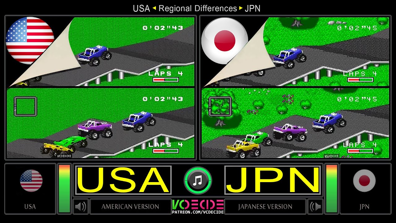 Regional Differences [54] RPM Racing (USA vs JPN) SNES vs SFC (Region Comparison) VCDECIDE