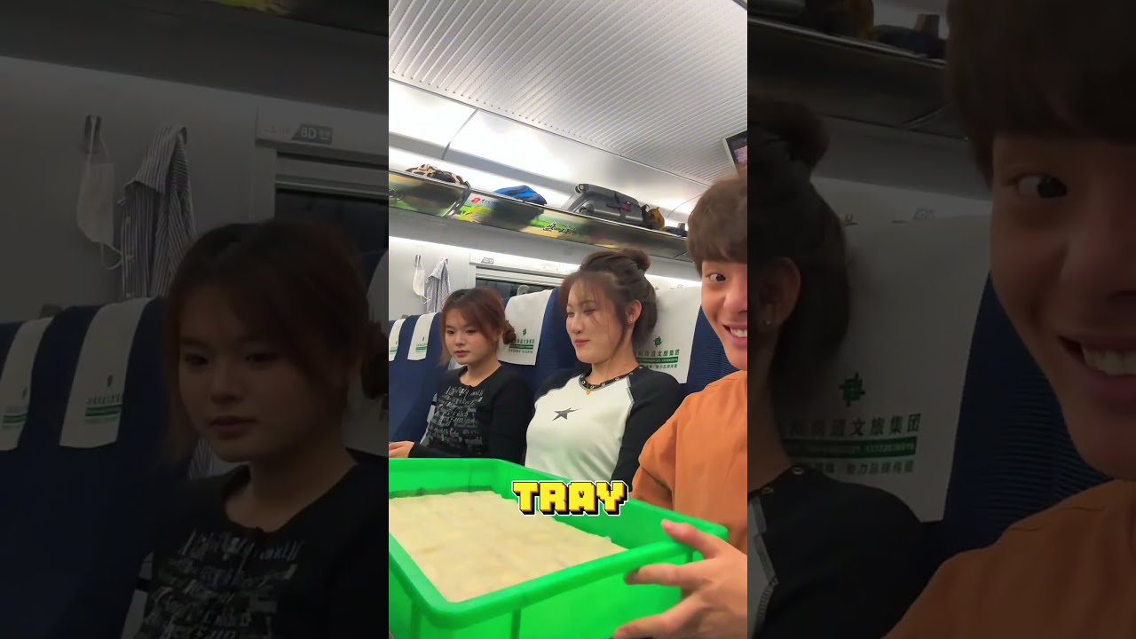 How To REALLY Pass Time On A Train With New Friends Giant Bun Ribs Tofu Mukbang 