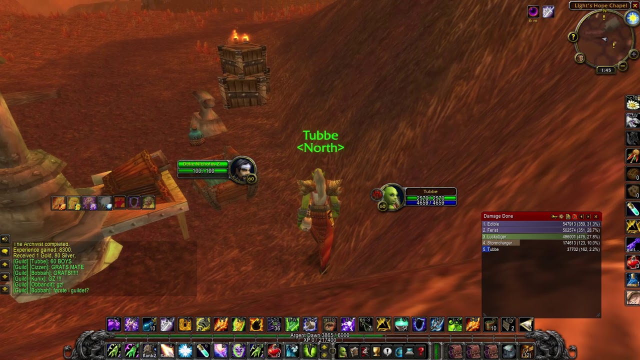 My first ever char at level 60 in Classic - Resto Shaman Tubbe