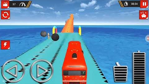 Impossible bus driving master android gameplay | red color bus by wow game plays / new games 2020