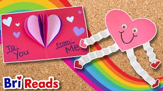 How to Make VALENTINES for Kids | Craft \& Handwriting Practice with Bri Reads