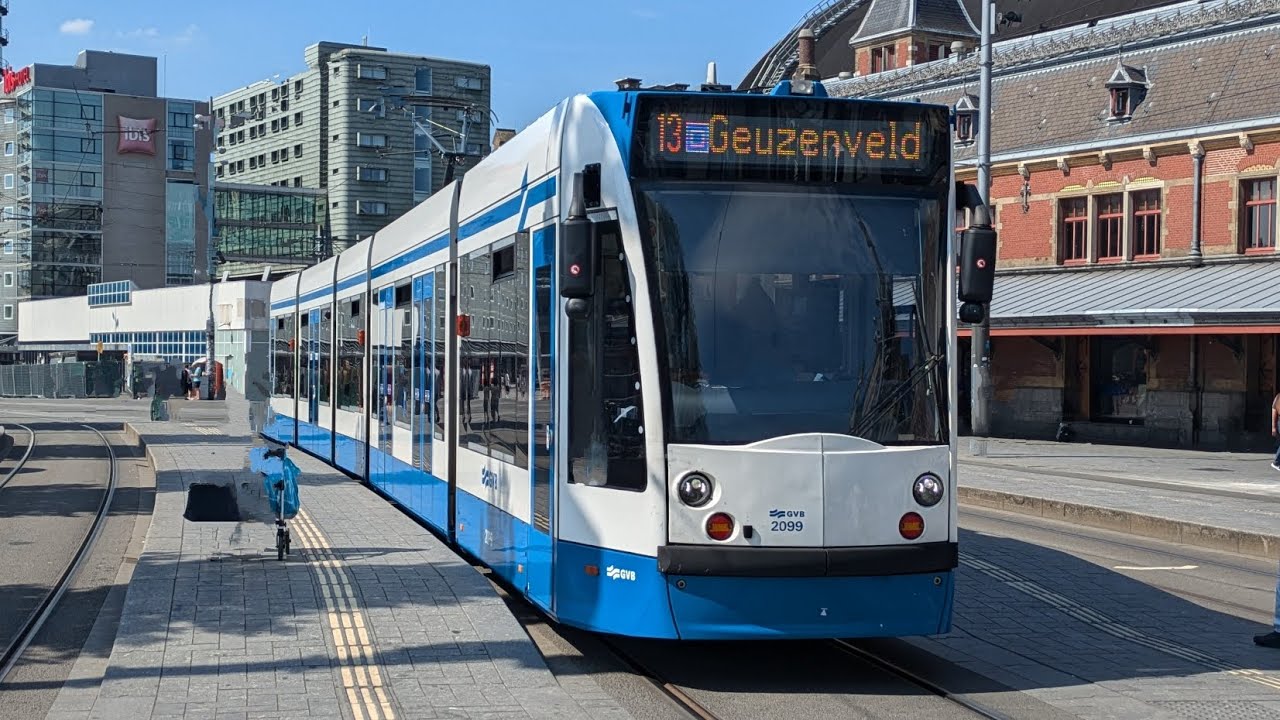Straßenbahn Amsterdam|Mitfahrt im Combino 13G auf der 13 von Centraal St. bis Lambertus Zijlplein