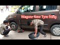 Wagonr Tyre Size 145/80R13 ! वेगनर गाड़ी में टायर डालने का आसन तरीका ! How to change a Tire