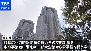 東京都の時短要請 明日から大企業にも協力金支給