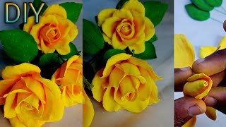 How to Make Foam Rose Flower | Handmade Foam Flower DIY Flower