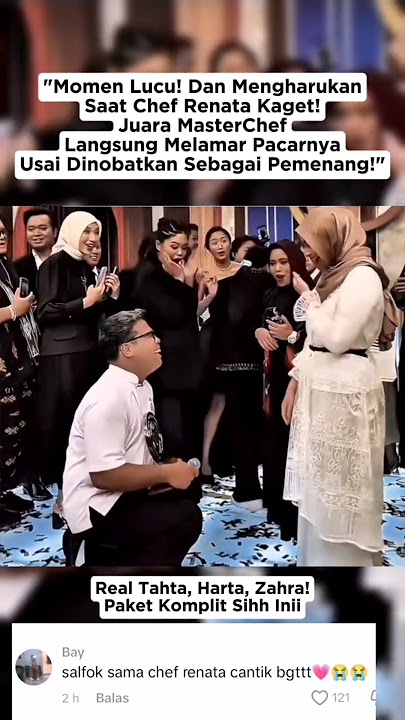 Moment Lucu Chef Renata Kaget! juara master chef melamar kekasihnya #selebriti #viralvideo #shorts