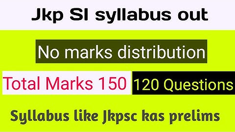 Jkp Sub Inspector syllabus out | Official notification out