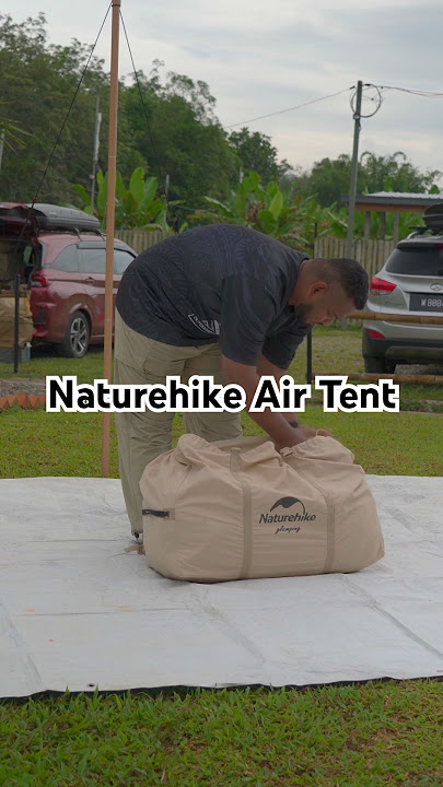 We setting up our 3 years Naturehike Air tent on a rainy day ⛺️🌦️ #camping #natutehike #shopeehaul