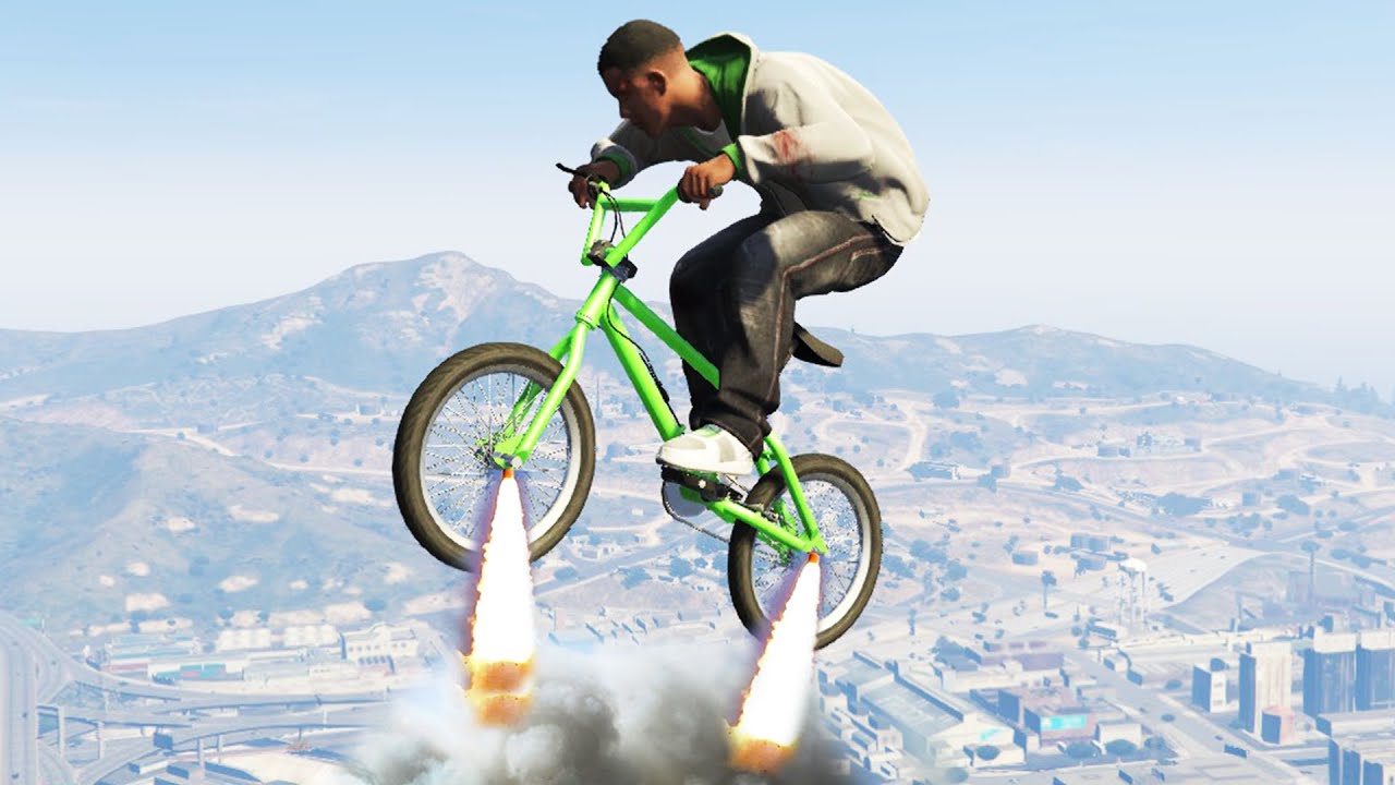 GTA 5 PC SUPER BMX MOD STUNT MONTAGE! Franklin Tries Super BMX Mod! (GTA 5 MODDED) YouTube