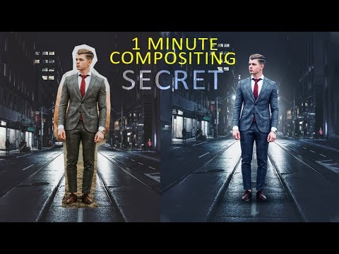 1 Minute Compositing and color match secret in photoshop tutorial