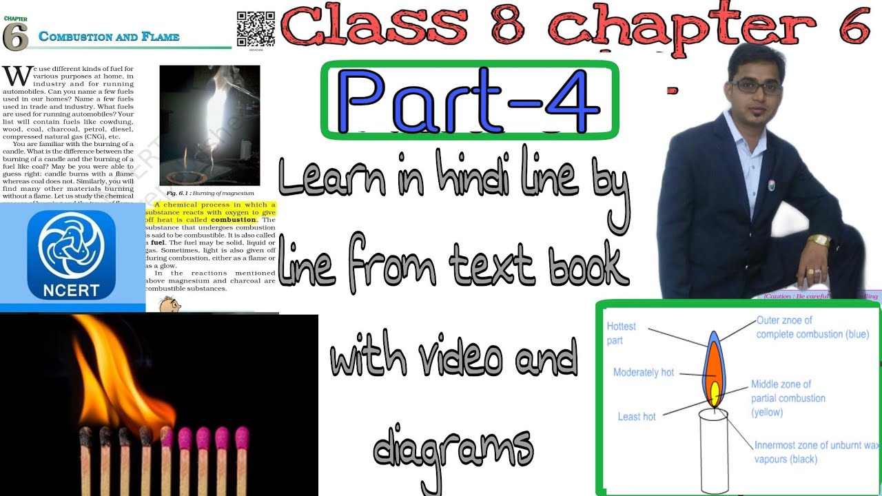 Cbse ncert class 8 science chapter 6 part 4FLAME, ZONE OF FLAME