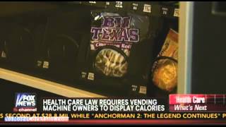 Obamacae requires vending machine owners to display calorie counts of snacks