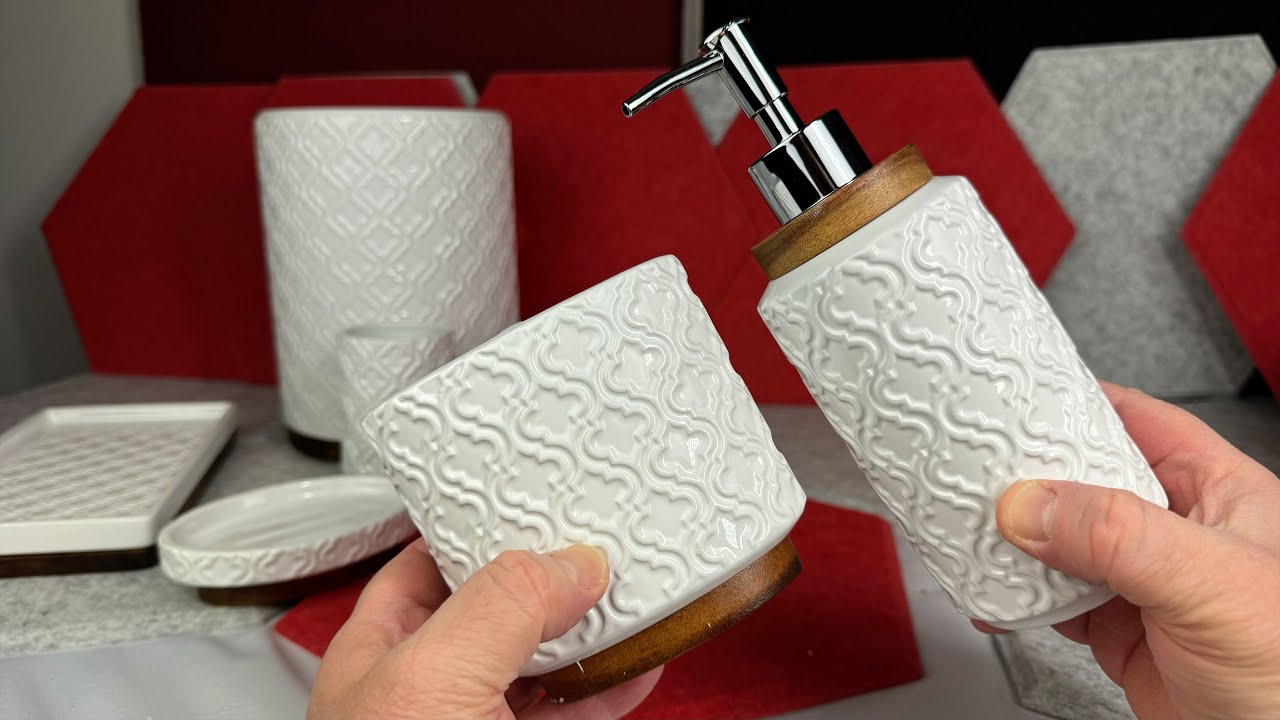 6 Piece Ceramic Bathroom Accessories Set Review Elegant Bathroom