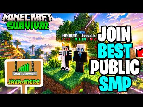 The Best Minecraft Public Survival Smp Server 🩷 | Java + Bedrock | 24/7 Online | Free To Join 🔥