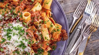 How To Make Mushroom, Eggplant and Harissa Ragu with Rigatoni By Rachael