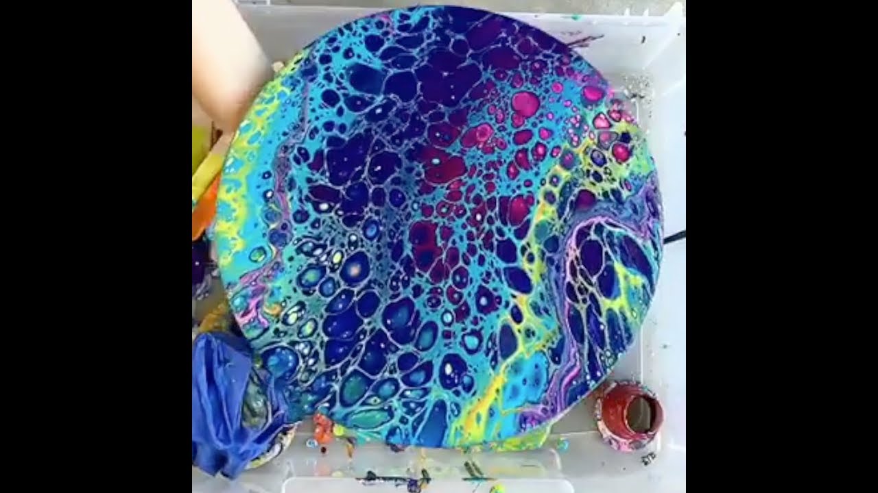 FLOW ART Acrylic Paint Pouring with KB's Creations - YouTube