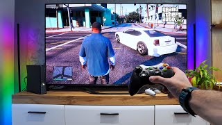 GTA 5 On XBOX 360 In 2024 | POV Gameplay Test | 65 Inch Hisense ULED TV