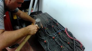 Off-Grid Forklift battery cell replacement - Terlingua Texas by Full Vegan Homestead 5,544 views 3 years ago 20 minutes