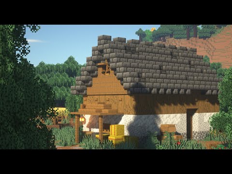 【マイクラ】小麦畑に昔ながらの作業場　マインクラフト建築