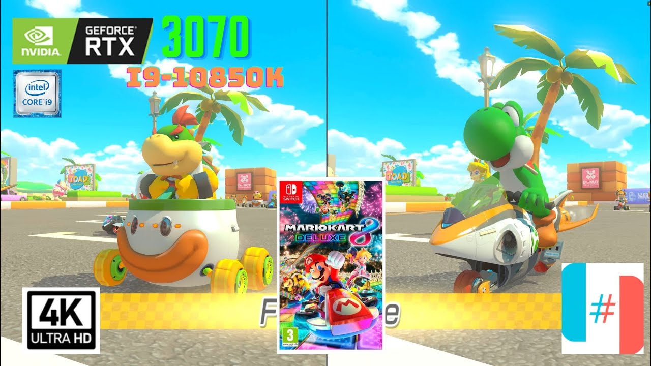 30 minutes of Splitscreen 4k60 200 cc Mario Kart 8 Deluxe Ryujinx
