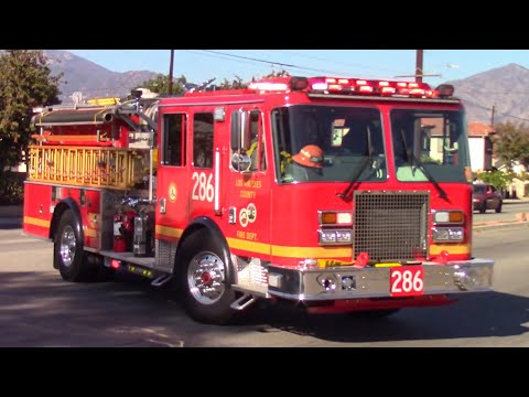 (New Engine & Squad) LACoFD Engine 286, Squad 90, & Care Amb. Responding