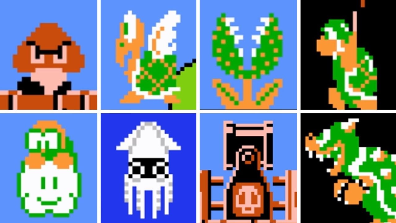 Set of Enemies Characters from Super Mario World Classic Video Game, Pixel  Design Vector Illustration Editorial Photo - Illustration of illustrative,  gaming: 239217756