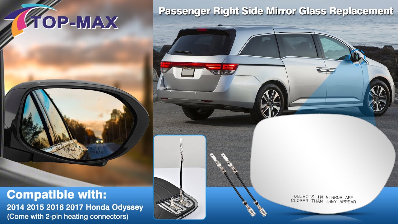 Driver Passenger Side Mirror Glass Compatible with Honda Odyssey 2014 2015 2016 2017