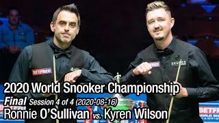 2020 World Snooker Championship Final: Ronnie O'Sullivan vs. Kyren Wilson (Full Match 4/4)