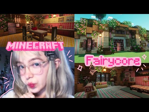 Ep. 2 CONSTRUYENDO y DECORANDO mi casa ☘️MINECRAFT FAIRYCORE 🎀 Gameplay *relajante*