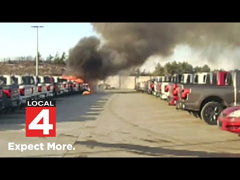 Video of trucks burning in Dearborn highlights what makes electric vehicle fires so dangerous