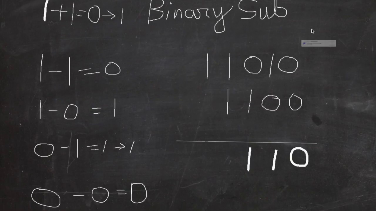 binary subtraction - YouTube