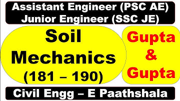 Soil Mechanics (181–190) - Gupta and Gupta | SSCJE Civil Engg | Gujarat GPSC AE Civil Engineering |