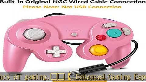 FIOTOK Gamecube Controller, Classic Wired Controller for Wii Nintendo Gamecube (Pink)