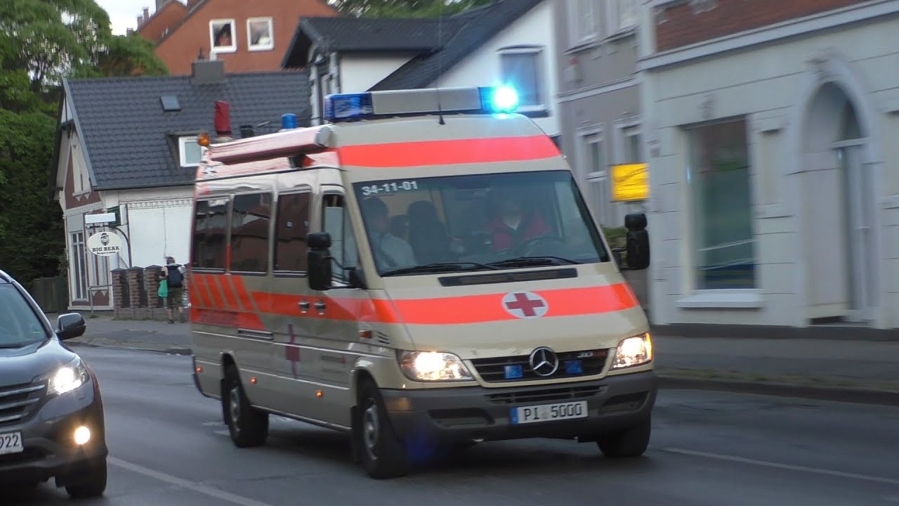 [Massenanfall von Verletzten nach CO-Vergiftung] Einsatzfahrten Rettungsdienst + DRK Kreis Pinneberg