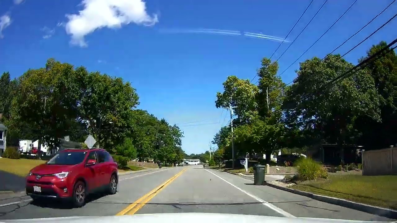 Driving through Woonsocket, Rhode Island and Bellingham, Massachusetts