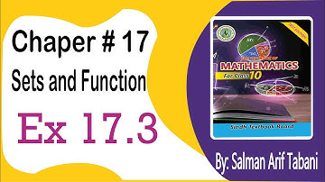 X Unit 17 ex 17.3 Set and Function class 10 | matric Exercise 17.3