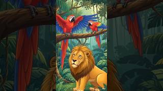 Big lazy lion golden fur || #shortsfeed #cartoon#funny #animals