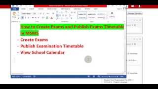Examination Module Step Two in Meredox School Management Software