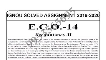 ECO-14 Solved Assignment 2019-20