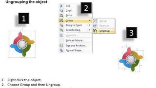 diverging and converging circular arrows process cycle flow chart powerpoint slides