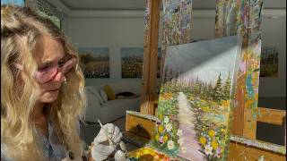 Do you think it's too late? - Painting a forest, a pathway & wildflowers with Giselle Denis