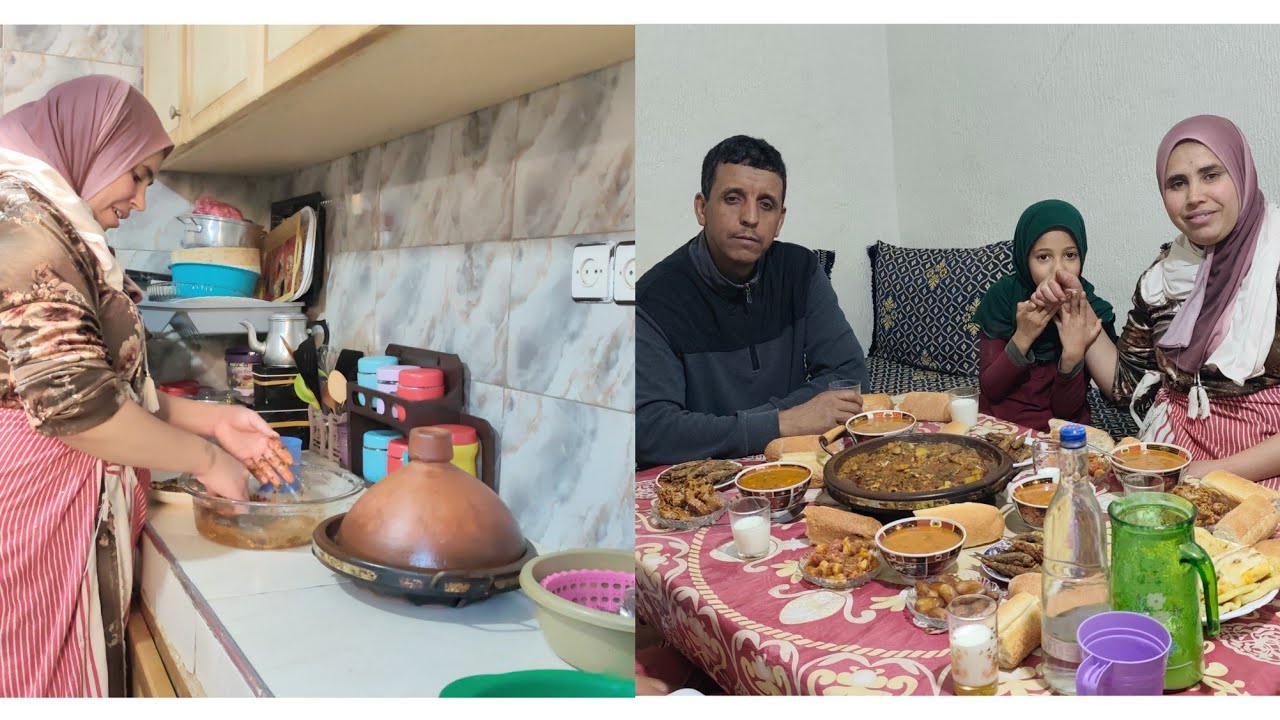 الحمد لله على هاد الشهر الكريم🥰كيجي بالخير ديالوا تبارك الله🤲هدا هو فطورنا درت ليهم طاجين بالحوت🥘