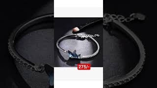 Blue Crystal Silver Platinum Bracelet #charmbracelet #womenbracelet