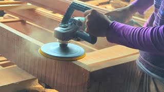 wood polish work | Orbital sander machine | working | wood polish #woodworkingtv